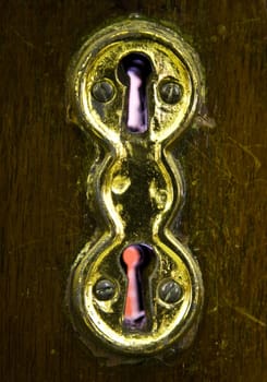 Antique keyhole in bank Mandiri, Jakarta, Indonesia