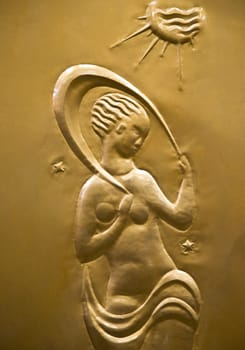 Wall decoration of bank Mandiri in Jakarta