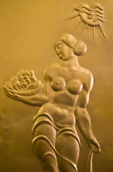 Wall decoration of bank Mandiri in Jakarta