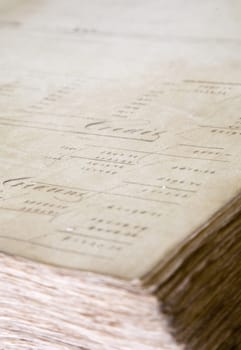 Book ("grootboek"") used by Nederlandse Handel Maatschappij in Indonesia to record financial reporting during 1833 - 1837"