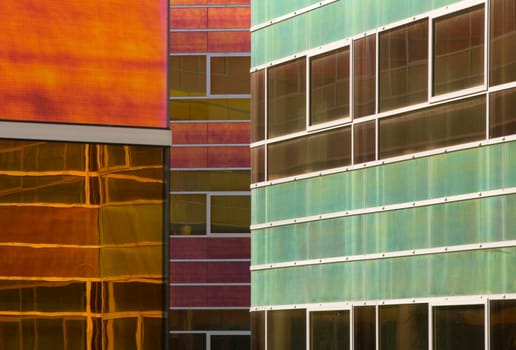 Glass wall of an office building, Almere, Holland