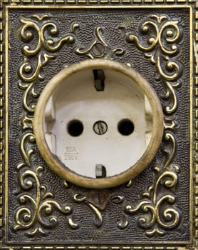 Traditional Indonesia wall sockets in bank Mandiri,Jakarta,Indonesia