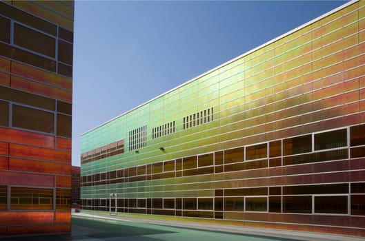 Glass wall of an office building, Almere, Holland
