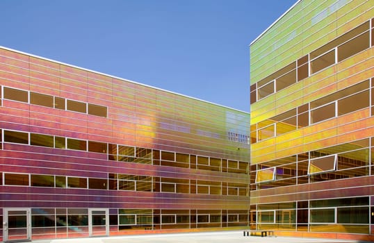 Glass wall of an office building, Almere, Holland