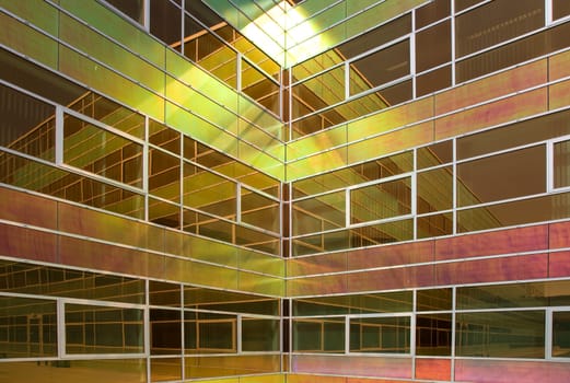 Glass wall of an office building, Almere, Holland