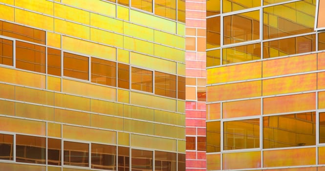 Glass wall of the office building La Defense, Almere, Holland