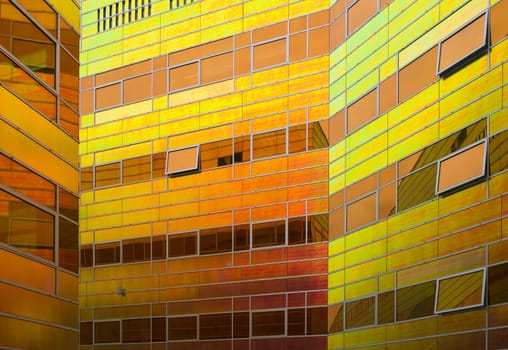 Glass wall of the office building La Defense, Almere, Holland