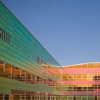 Glass wall of an office building, Almere, Holland