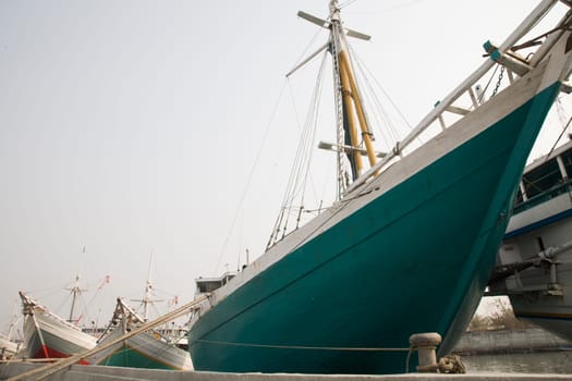 Makassar schooners (pinisi) in Sunda Kelapa, the old port of Jakarta, Indonesia