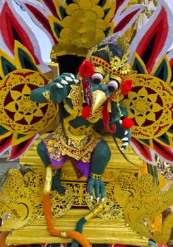 Balinese cremation tower during a ceremony