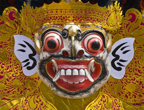 Balinese cremation tower during a ceremony