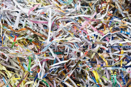 Background of shredded paper used for protection packed material