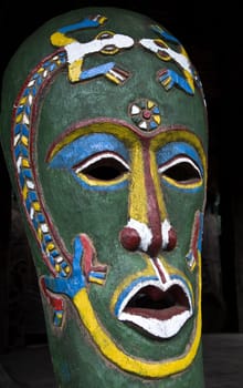 Traditional Balinese woodcarving for sale in a shop