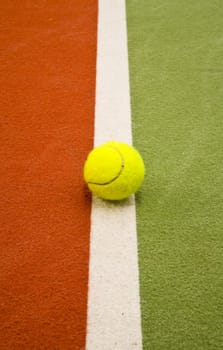 Close up of an indoor tennis court