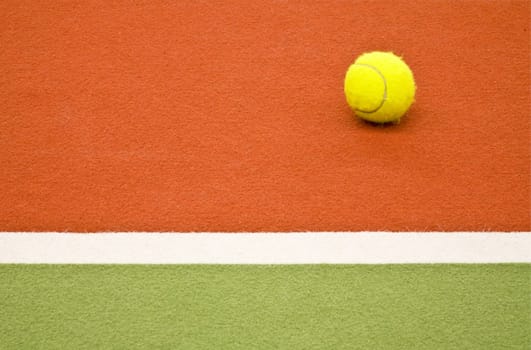 Close up of an indoor tennis court