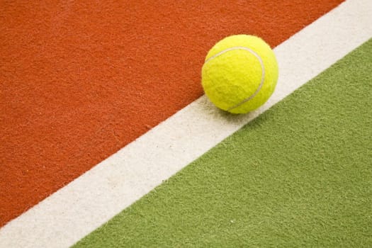 Close up of an indoor tennis court