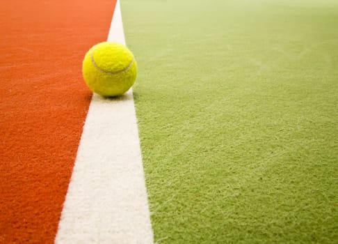 Close up of an indoor tennis court