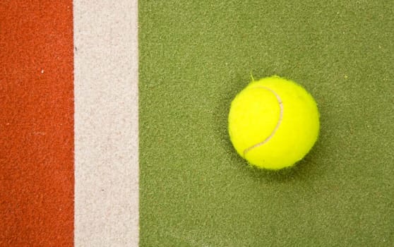Close up of an indoor tennis court