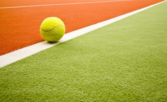 Close up of an indoor tennis court