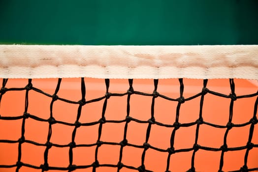 Close up of an indoor tennis court
