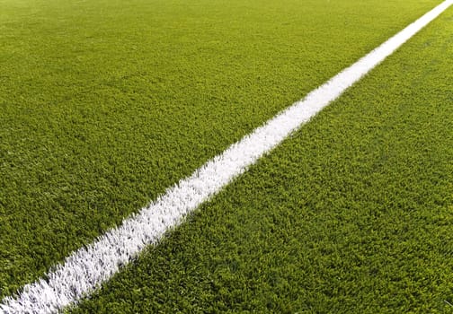 Line of an artificial soccer field