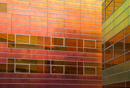 Glass wall of the office building La Defense, Almere, Holland
