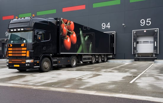 Loading bay with numbers for loading and unloading trucks