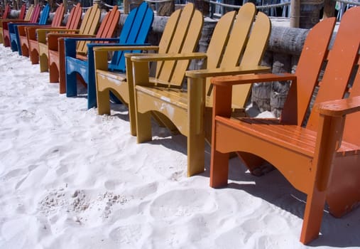 Chairs on Boracay beach, Philippines