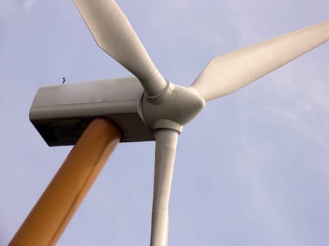 Close up of a modern windmill
