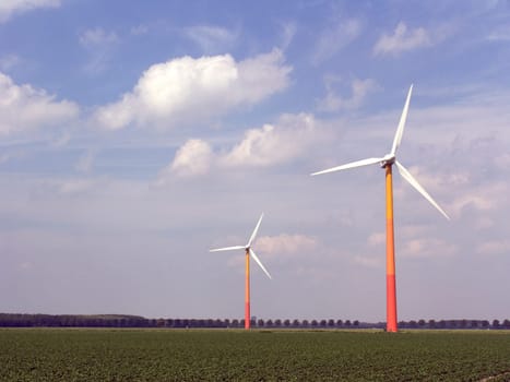 Modern windmills, Almere, Holland