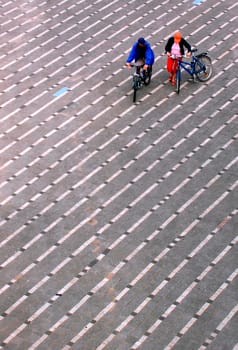 City cyclists, Rotterdam, Holland