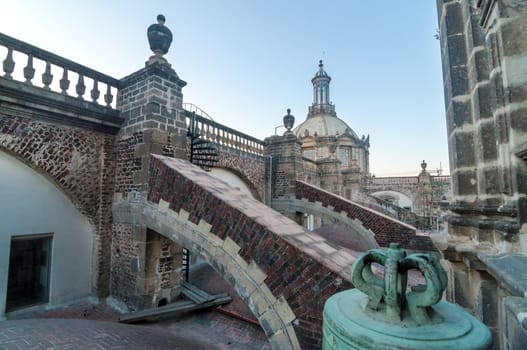 The roof of the cathedral in Mexico City