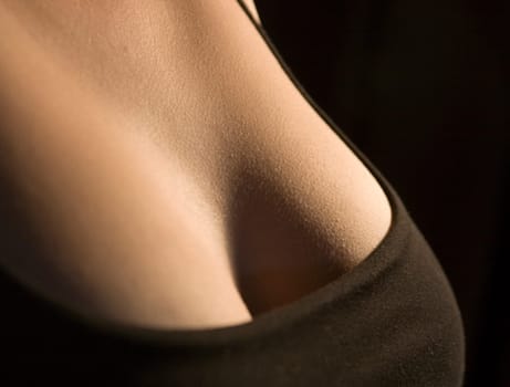 Close up of a decolletage