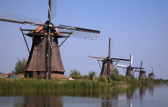 Dutch windmills in Kinderdijk, Holland