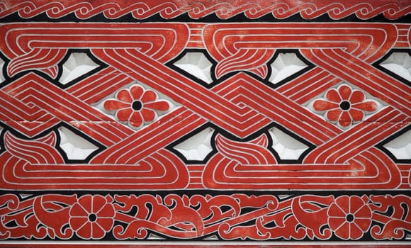 Red woodcarved, Indonesian wall