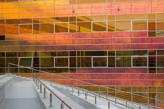 Glass wall of the office building La Defense, Almere, Holland