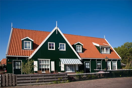 Wooden house on the island Marken, Holland