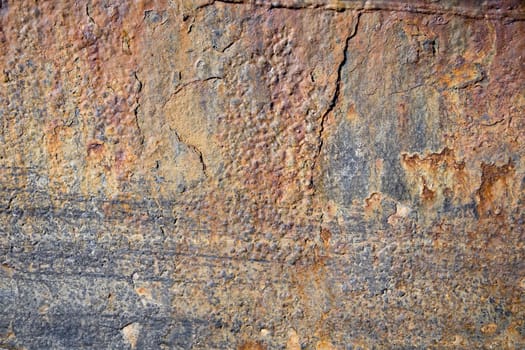 Rusted metal on the bow of a ship