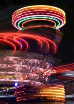 Amusement park at night