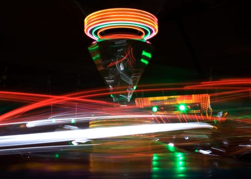 Amusement park at night