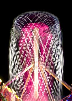 Amusement park at night