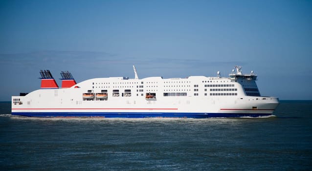 Ferry entering the Port of Rotterdam