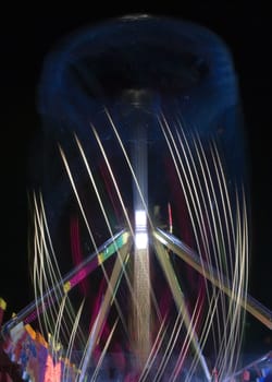Amusement park at night