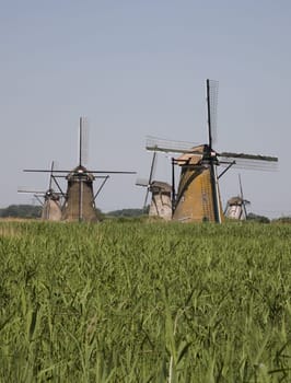 Dutch windmills in Kinderdijk, Holland