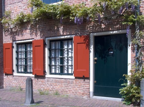 Dutch historic facade in Amersfoort, the Netherlands