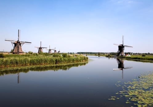 Dutch windmills in Kinderdijk, Holland