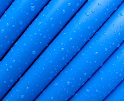 Blue cable with raindrops