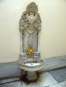 Washbasin in the Topkapi Palace, Istanbul, Turkey