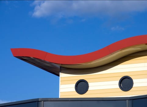 Modern roof of a shopping center