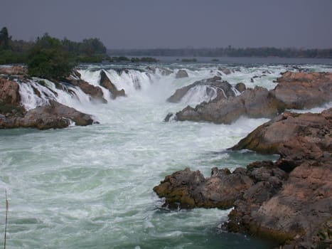 A waterfall in the Mekong river